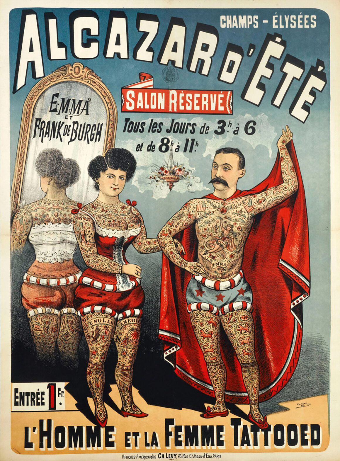 ALCAZAR D'ETE, EMMA ET FRANK DE BURGH, L'HOMME ET LA FEMME TATTOOED