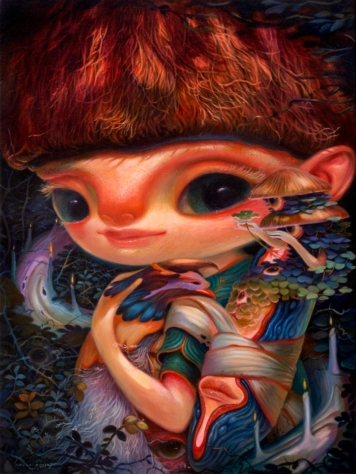 Fandi Angga Saputra, Guided by Wisdom, 2024, Acrylic on canvas, 120 x 90 cm