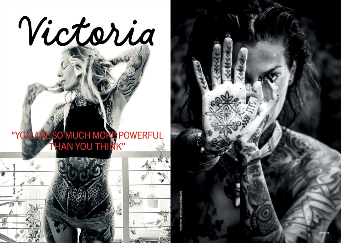 Tattoo model Victoria the yoga teacher from San Diego